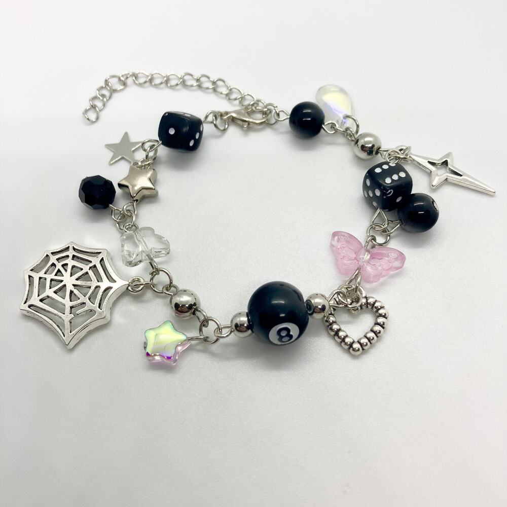 Taylor Swift Reputation Charm Bracelet Silver Tone Black - Picture 2 of 10
